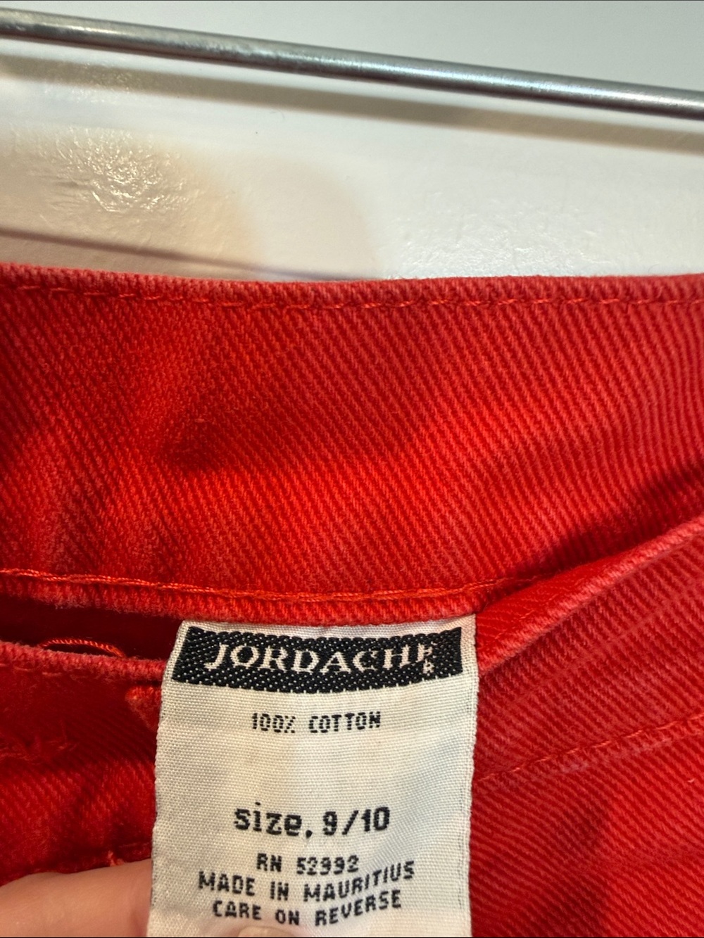 Vintage JORDACHE Rare Red Bare Back Hi Rise Wedgie Western Denim Mom Jeans 9/10 - Picture 4 of 5